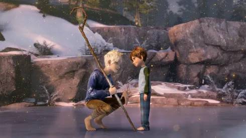 (Left to right)  Jack Frost (Chris Pine) convinces Jamie (Dakota Goya) to believe in the Guardians in DreamWorks Animation's RISE OF THE GUARDIANS to be released by Paramount Pictures.<br />
RG-013
