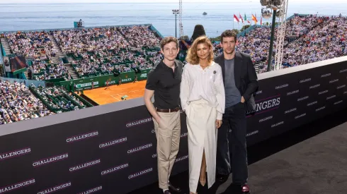 Los protagonistas de esta cinta posan en una sesión de fotos, durante la gira promocional.
