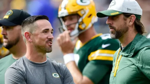 Matt LaFleur y Aaron Rodgers.
