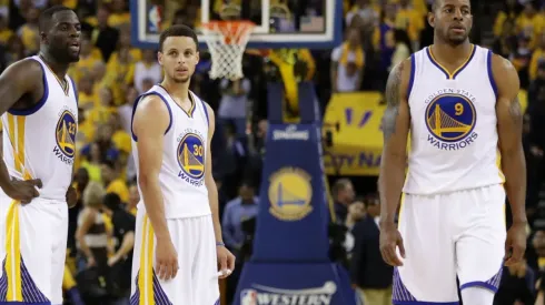 Draymond Green, Stephen Curry y Andre Iguodala.
