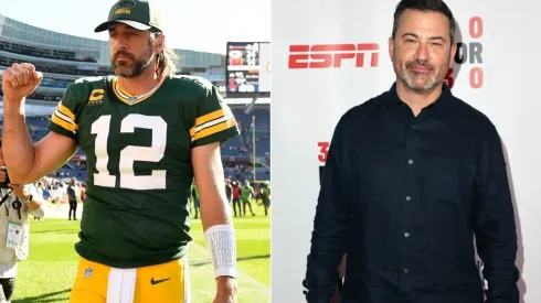 Aaron Rodgers y Jimmy Kimmel.
