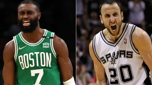 Jaylen Brown y Manu Ginóbili.
