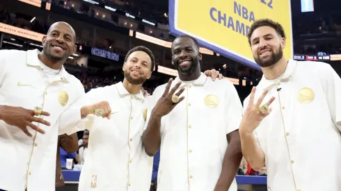 Andre Iguodala, Stephen Curry, Draymond Green y Klay Thompson.
