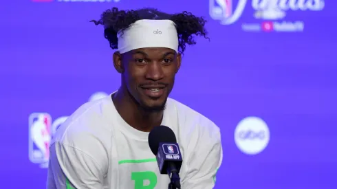 Jimmy Butler en el Media Day de las Finales de la NBA.
