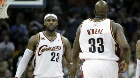 LeBron James y Shaquille O'Neal durante su tiempo juntos en Cleveland.
