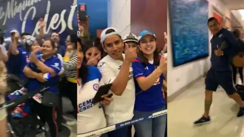 Cruz Azul salió rodeado de aficionados.
