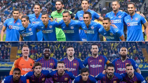 Equipos titular de Cruz Azul y Barcelona.
