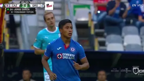 Jorge Luis García debutó hoy por Cruz Azul.
