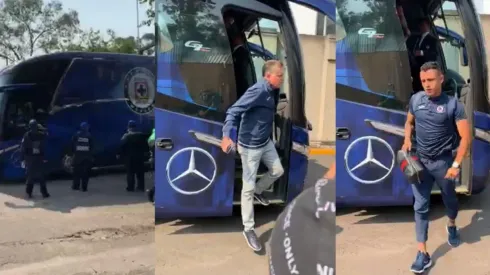 Cruz Azul ya llegó al Estadio Azteca.
