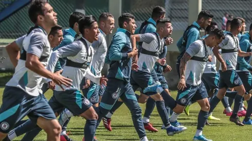 El equipo celeste era de los pocos que aún seguía con los entrenamientos
