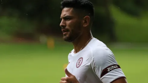 Lucas Passerini en un entrenamiento con Cruz Azul
