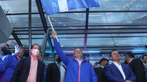 Aguirre desde el hotel de concentración donde disfrutó de la serenata de bienvenida.
