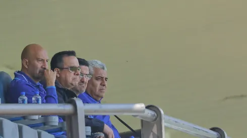 Los directivos cementeros durante un partido en La Noria
