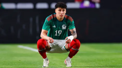 PHILADELPHIA, PA – OCTOBER 17: Jorge Sanchez 19 of Mexico prior to the International Friendly, Länderspiel, Nationalmannschaft between Germany and Mexico at Lincoln Financial Field on October 17, 2023 in Philadelphia, Pennsylvania. Photo by Rich Graessle/Icon Sportswire SOCCER: OCT 17 Mexico vs Germany EDITORIAL USE ONLY Icon23101825770
