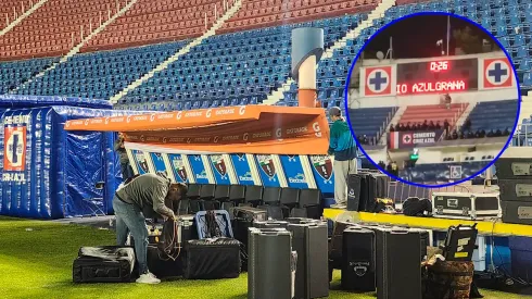 Así se transforma el Estadio Azul a casa de Atlante en minutos