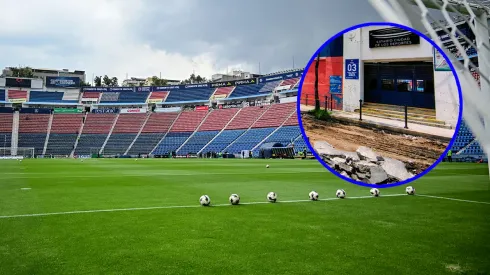 Hay trabajos de obra en los alrededores del Estadio Azul.
