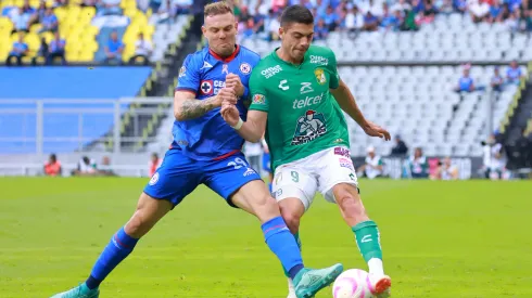 Ciudad de México, 28 de octubre de 2023. , durante el partido de la jornada 14 del torneo Apertura 2023 de la Liga BBVA MX, entre la Máquina Celeste del Cruz Azul y los Esmeraldas del León, celebrado en el estadio Azteca. Foto: Imago7/ Manlio Contreras
