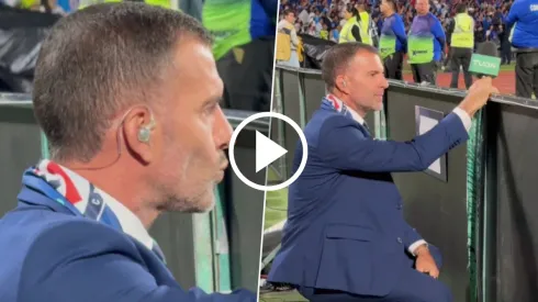 Tito Villa, emocionado a pie de campo en la final de la Concachampions.
