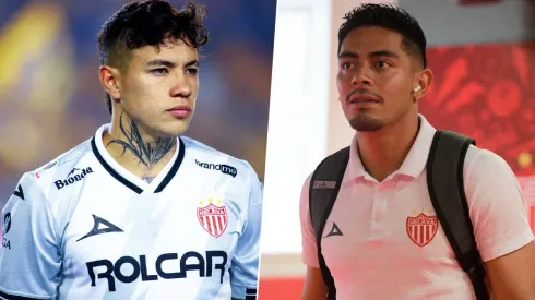 Los dos jugadores de Necaxa, en la órbita celeste.

