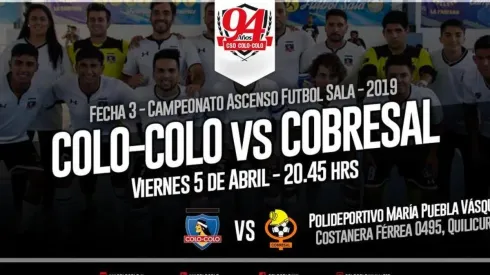 Colo Colo Futsal buscará continuar su liderato en el Torneo 2019