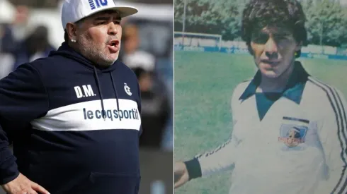 Diego Maradona con la camiseta de Colo Colo
