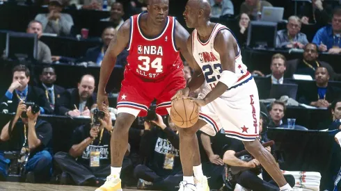 Shaq y Jordan se enfrentaron el 2003 en un juego de las estrellas (Foto: gettyimages).
