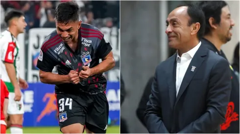 La felicidad de Jaime Pizarro por el gol del Vicho.
