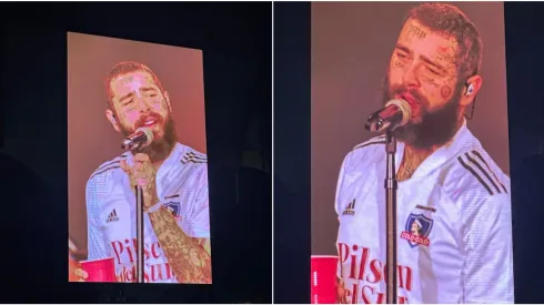 Post Malone con la camiseta de Colo Colo. Crédito: Twitter.
