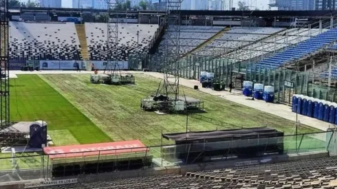 Estado de la cancha en el estadio Monumental. Crédito: ADN.
