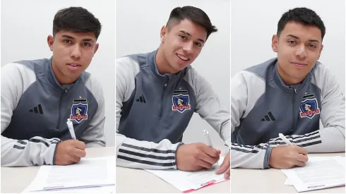 Tres jugadores de Colo Colo firman su primer contrato profesional.
