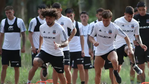 Maxi Falcón y sus compañeros realizando los trabajos de la pretemporada
