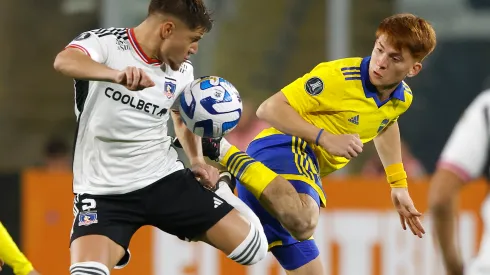 Valentín Barco jugando Copa Libertadores ante Colo Colo
