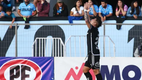 Futbol, Deportes Iquique vs Colo Colo.<br />
Fecha 14, Campeonato Nacional 2024.<br />
El jugador de Colo Colo Guillermo Paiva festeja su gol durante el partido de primera division contra Deportes Iquique disputado en el estadio Tierra de Campeones de Iquique, Chile.<br />
25/05/2024<br />
Alex Diaz/Photosport
Soccer, Deportes Iquique vs Colo Colo.<br />
Date 14, National Championship 2024.<br />
Colo Colo player Guillermo Paiva celebrates his goal during the first division match against Deportes Iquique at the Tierra de Campeones stadium in Iquique, Chile.<br />
25/05/2024<br />
Alex Diaz/Photosport
