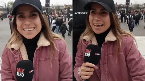 Francisca Crovetto llegó al Estadio Monumental.
