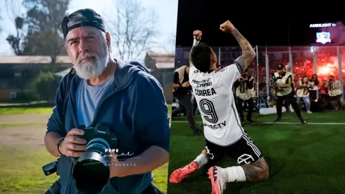 El fotógrafo que captó el festejo de Correa frente a la hinchada alba.
