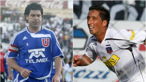 Marcelo Salas y Lucas Barrios en el Superclásico del 2008.
