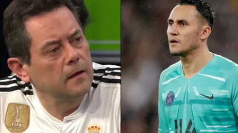 Tomás Roncero llena de flores a Keylor Navas después del Madrid - PSG