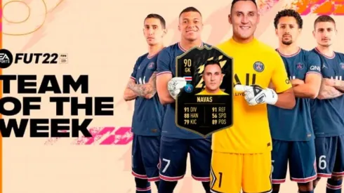 Keylor Navas aparece por segunda vez en el equipo de la semana de FIFA 22.
