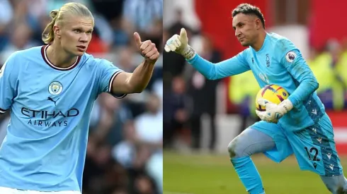 Haaland le da una mano a Keylor Navas
