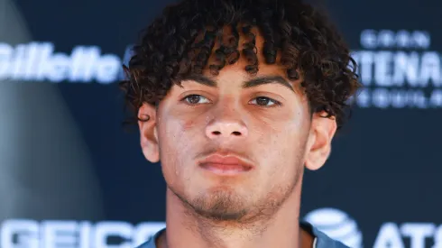 FORT LAUDERDALE, FLORIDA – AUGUST 01: David Ruiz #41 of Inter Miami speaks to the media prior to a training session at Florida Blue Training Center on August 01, 2023 in Fort Lauderdale, Florida. (Photo by Megan Briggs/Getty Images)
