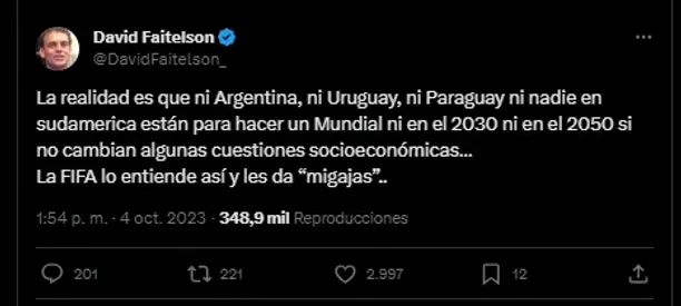 Mensaje de David Faitelson en redes sociales