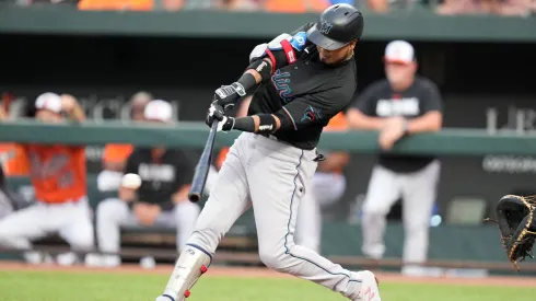 La regadera venezolana, Luis Arraez, sigue imparable e impuso nuevo récord para los Marlins.
