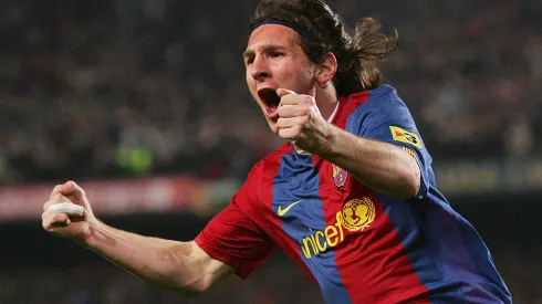 El primer hat trick de Messi
