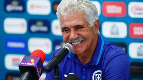 LEON, MEXICO – APRIL 08: Ricardo Ferretti head coach of Cruz Azul talks during a press conference after the 14th round match between Leon and Cruz Azul as part of the Torneo Clausura 2023 Liga MX at Leon Stadium on April 8, 2023 in Leon, Mexico. (Photo by Leopoldo Smith/Getty Images)
