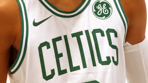 CANTON, MA – SEPTEMBER 25: A detail of Jayson Tatum #0 of the Boston Celtics' jersey during Celtics Media Day at High Output Studios on September 25, 2017 in Canton, Massachusetts. (Photo by Maddie Meyer/Getty Images)
