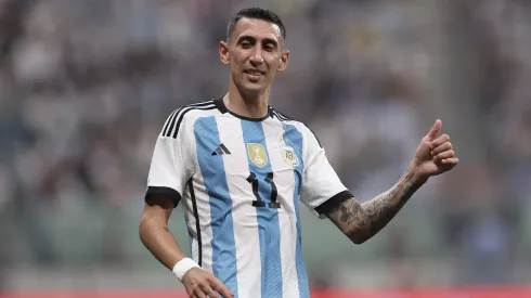 BEIJING, CHINA – JUNE 15: Angel Di Maria of Argentina reacts during the international friendly match between Argentina and Australia at Workers Stadium on June 15, 2023 in Beijing, China. (Photo by Lintao Zhang/Getty Images)
