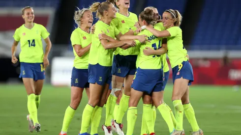 La Selección de Suecia celebran la eliminación del combinado de Estados Unidos. Foto: Gettyimages
