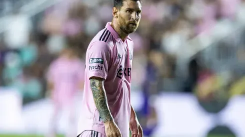 FORT LAUDERDALE, FLORIDA – AUGUST 02:  Lionel Messi of Inter Miami CF  in action during the Leagues Cup 2023 match against Orlando City SC (1) and Inter Miami CF (3) at the DRV PNK Stadium on August 2nd, 2023 in Fort Lauderdale, Florida. (Photo by Simon Bruty/Anychance/Getty Images)
