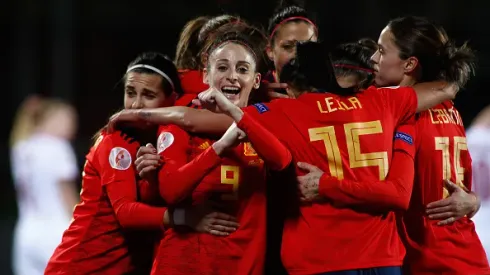 LAS ROZAS, SPAIN – FEBRUARY 23: Esther Gonzalez of Spain celebrates a goal during the UEFA Womens Euro Qualifying draw, Group D, football match played between Spain and Poland at Ciudad del Futbol on February 23, 2021 in Las RozasMadrid, Spain. (Photo by Oscar J. Barroso / Europa Press Sports via Getty Images)
