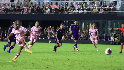 FORT LAUDERDALE, FLORIDA – AUGUST 02: Josef Martínez #17 of Inter Miami CF scores a goal during the Leagues Cup 2023 Round of 32 match between Orlando City SC and Inter Miami CF at DRV PNK Stadium on August 02, 2023 in Fort Lauderdale, Florida. (Photo by Mike Ehrmann/Getty Images)
